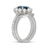 Thumbnail Image 2 of Neil Lane Oval-Cut London Blue Topaz, Diamond & Akoya Cultured Pearl Bridal Set 1/2 ct tw 14K White Gold