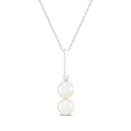 Cultured Pearl Drop Necklace Sterling Silver 18&quot;