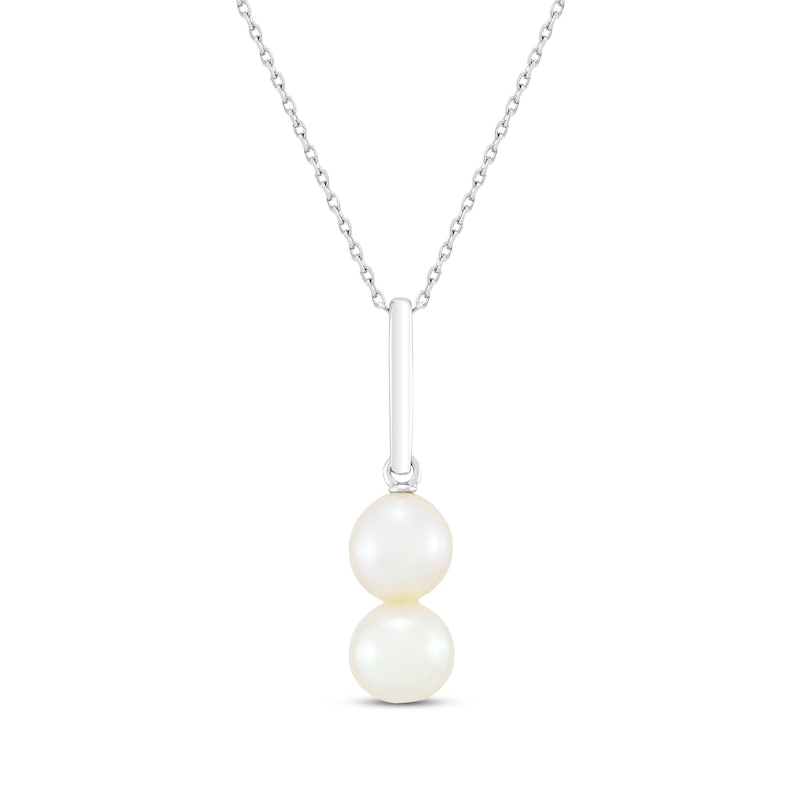 Main Image 1 of Cultured Pearl Drop Necklace Sterling Silver 18"