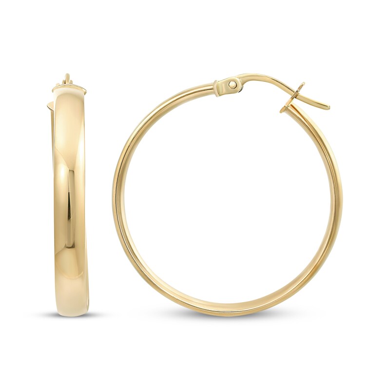 Main Image 3 of Reaura Domed Hoop Earrings Repurposed 14K Yellow Gold 28mm