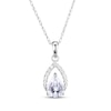 Thumbnail Image 2 of Pear-Shaped White Lab-Created Sapphire Necklace & Drop Earrings Gift Set Sterling Silver
