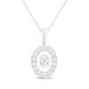 Thumbnail Image 1 of Unstoppable Love Lab-Grown Diamond Oval Frame Necklace 1 ct tw 10K White Gold 19"