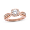 Thumbnail Image 1 of THE LEO Prisma Diamond Princess-Cut Halo Engagement Ring 5/8 ct tw 14K Rose Gold