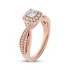 Thumbnail Image 2 of THE LEO Prisma Diamond Princess-Cut Halo Engagement Ring 5/8 ct tw 14K Rose Gold