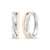 Thumbnail Image 1 of Diamond Hoop Earrings 1/6 ct tw Sterling Silver 10K Yellow Gold