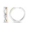 Thumbnail Image 3 of Diamond Hoop Earrings 1/6 ct tw Sterling Silver 10K Yellow Gold