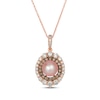 Thumbnail Image 1 of Le Vian Cultured Pink Pearl Necklace 7/8 ct tw Diamonds 14K Strawberry Gold 18"
