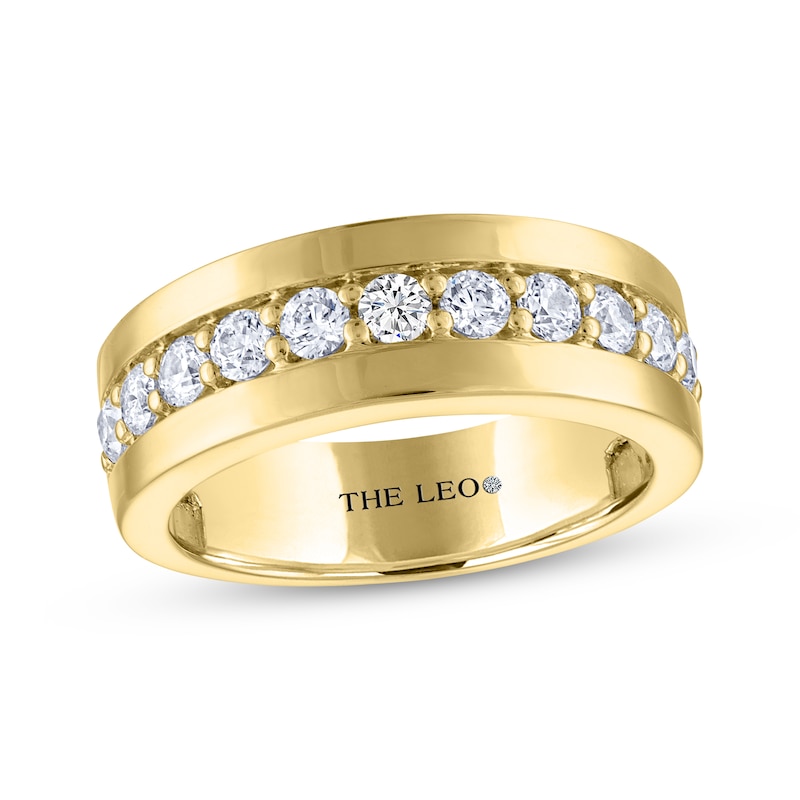 Main Image 1 of Men's THE LEO Diamond Wedding Band 1 ct tw 14K Yellow Gold