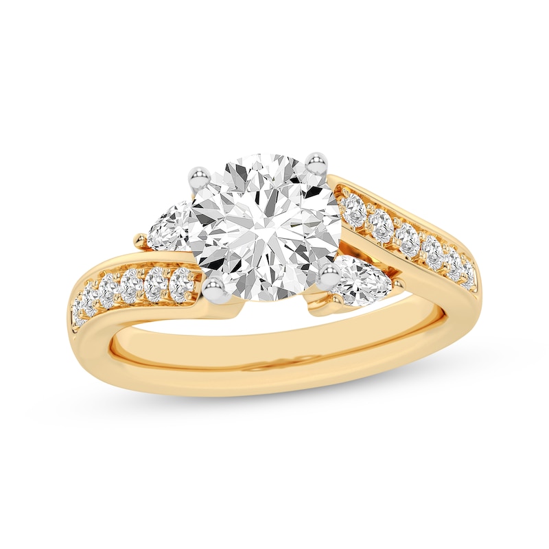 Main Image 1 of Adore Lab-Grown Diamonds Round-Cut Bypass Engagement Ring 2-5/8 ct tw 14K Yellow Gold
