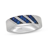 Thumbnail Image 1 of Neil Lane Men's Round-Cut Natural Blue Sapphire Wedding Band 14K White Gold