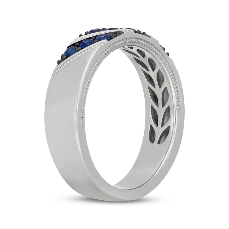Main Image 2 of Neil Lane Men's Round-Cut Natural Blue Sapphire Wedding Band 14K White Gold