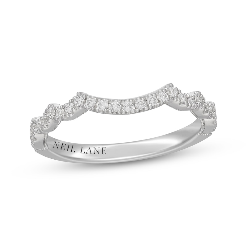 Main Image 7 of Neil Lane Diamond Scalloped Contour Wedding Band 1/4 ct tw 14K White Gold