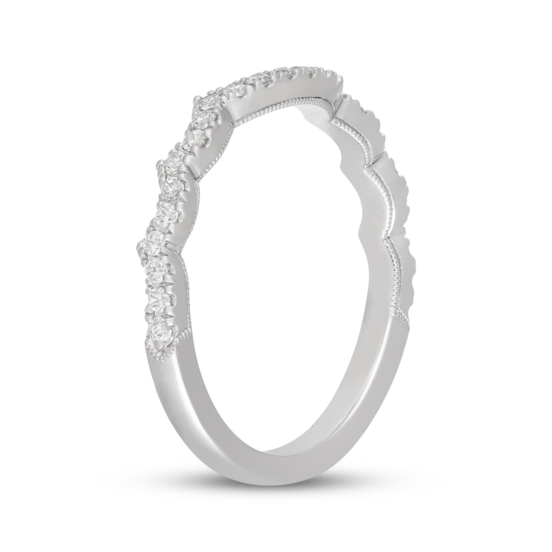 Main Image 8 of Neil Lane Diamond Scalloped Contour Wedding Band 1/4 ct tw 14K White Gold