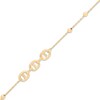 Thumbnail Image 2 of Mariner Link & Bead Station Anklet Hollow 10K Yellow Gold 10"