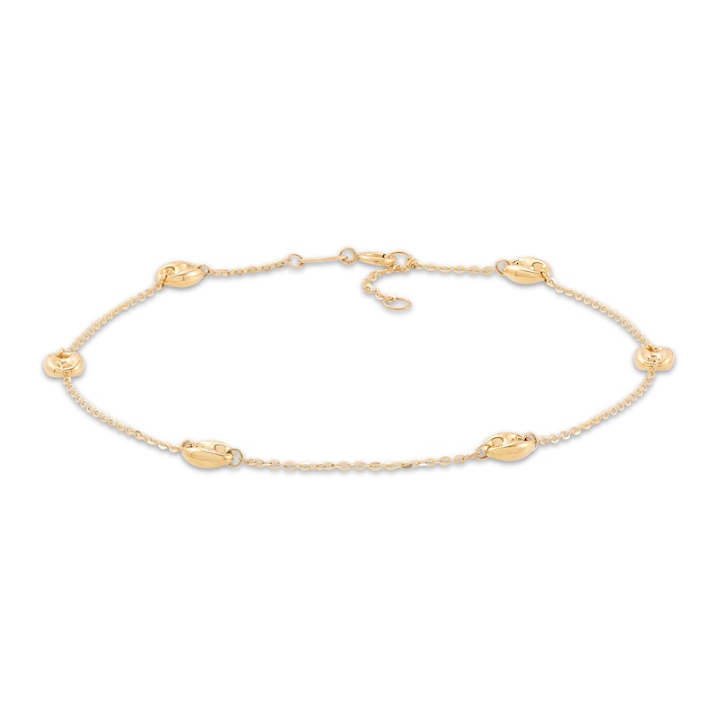 10k Gold Kay Ankle Bracelets Mariner Link Station Anklet Hollow