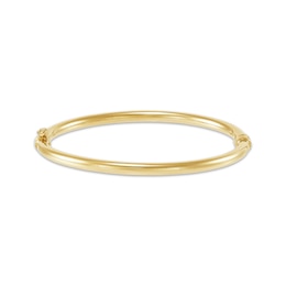 Hollow Polished Tube Bangle Bracelet 10K Yellow Gold