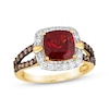 Thumbnail Image 1 of Le Vian Chocolatier Cushion-Cut Garnet Ring 1/2 ct tw Diamonds 14K Honey Gold