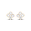 Thumbnail Image 2 of Diamond Clover Stud Earrings 1/2 ct tw 18K Yellow Gold