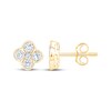 Thumbnail Image 3 of Diamond Clover Stud Earrings 1/2 ct tw 18K Yellow Gold