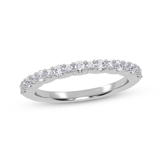 Adore Alternating Size Diamond Stackable Anniversary Ring 1/4 ct tw 14K White Gold