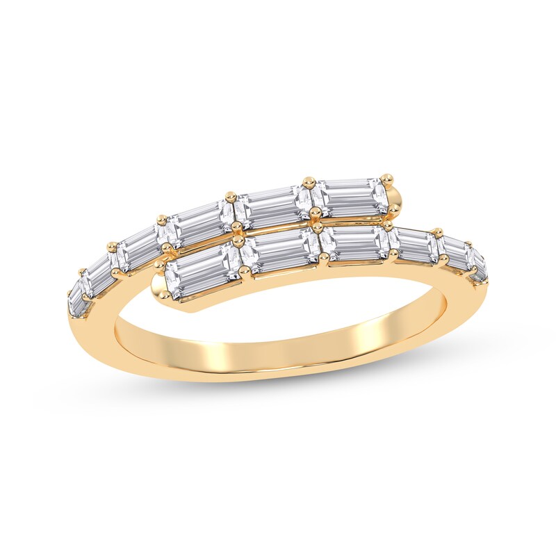 Main Image 1 of Baguette-Cut Diamond Wrap Ring 1/2 ct tw 14K Yellow Gold