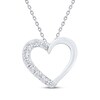 Thumbnail Image 1 of Diamond Open Heart Necklace 1/4 ct tw Sterling Silver 18"