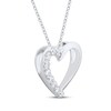 Thumbnail Image 2 of Diamond Open Heart Necklace 1/4 ct tw Sterling Silver 18"