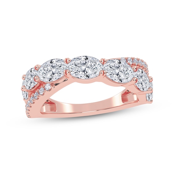 KAY Lab-Grown Diamonds Oval & Round-Cut Crossover Ring 2 ct tw 14K Rose Gold