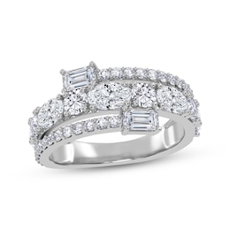 KAY Lab-Grown Diamonds Oval, Emerald & Round-Cut Wrap Ring 2 ct tw 14K White Gold