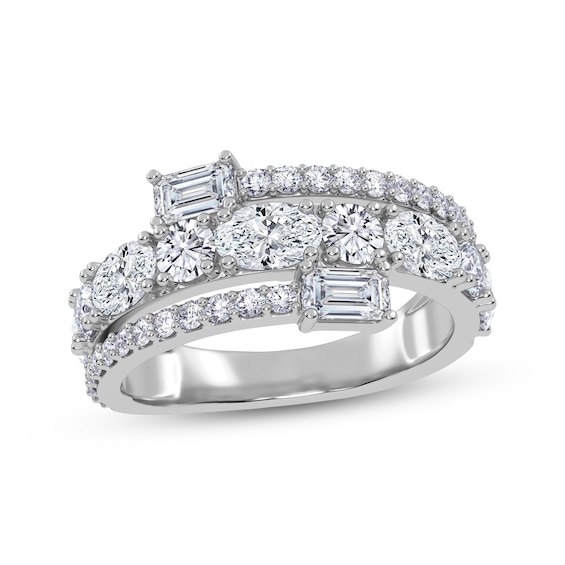 KAY Lab-Grown Diamonds Oval, Emerald & Round-Cut Wrap Ring 2 ct tw 14K White Gold