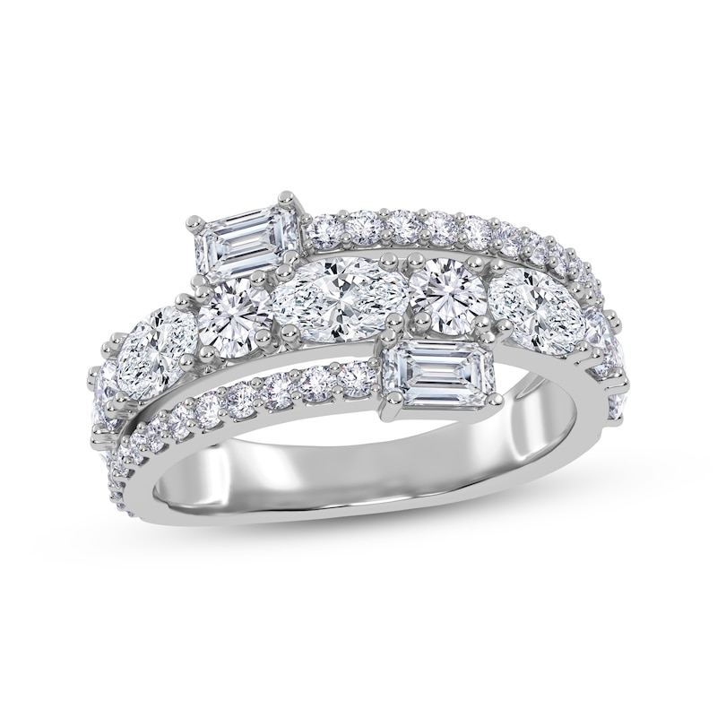 Main Image 1 of KAY Lab-Grown Diamonds Oval, Emerald & Round-Cut Wrap Ring 2 ct tw 14K White Gold