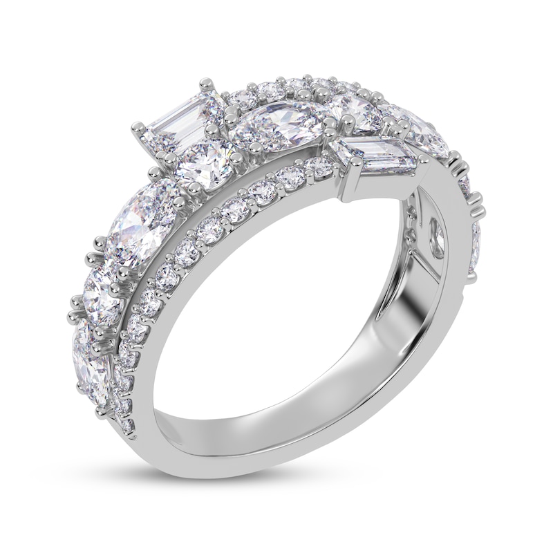 Main Image 2 of KAY Lab-Grown Diamonds Oval, Emerald & Round-Cut Wrap Ring 2 ct tw 14K White Gold
