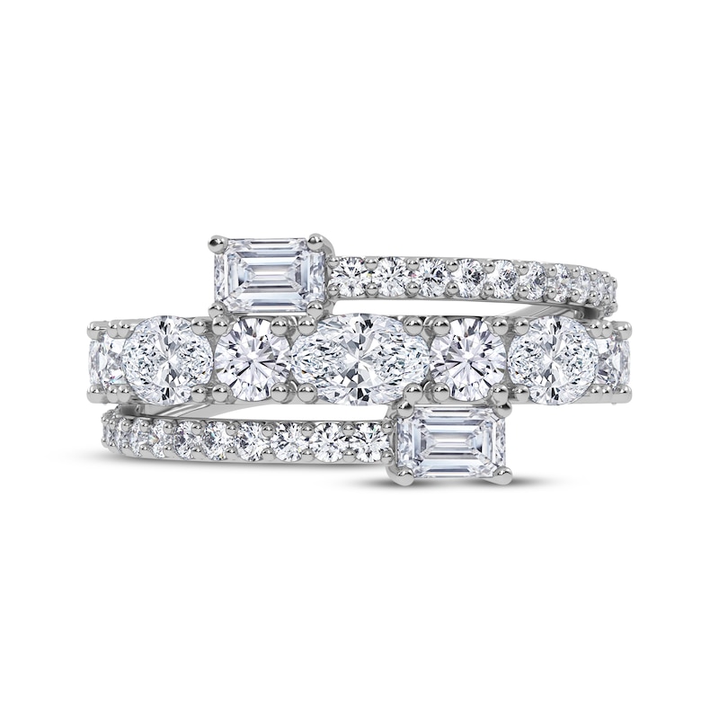 Main Image 3 of KAY Lab-Grown Diamonds Oval, Emerald & Round-Cut Wrap Ring 2 ct tw 14K White Gold