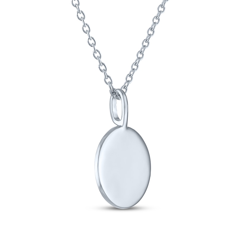 Main Image 4 of Panda Disc Necklace with Diamonds Sterling Silver 18"