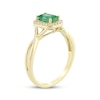 Thumbnail Image 2 of Emerald-Cut Natural Emerald & Diamond Ring 1/10 ct tw 14K Yellow Gold