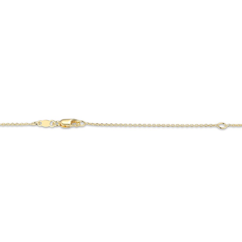 Main Image 4 of Cushion-Cut Lab-Created Emerald & White Lab-Created Sapphire Necklace 18K Yellow Gold-Plated Sterling Silver 18"