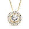 Thumbnail Image 1 of Diamond Halo Necklace 1 ct tw 10K Yellow Gold 18"
