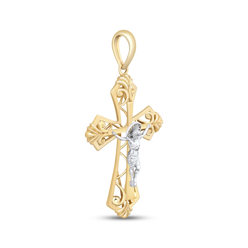 Main Image 2 of Filigree Crucifix Charm 10K Two-Tone Gold