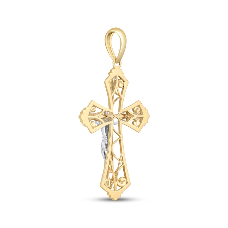 Main Image 3 of Filigree Crucifix Charm 10K Two-Tone Gold