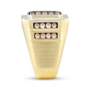 Thumbnail Image 2 of Men's Brown & White Diamond Octagon Center Ring 1-1/2 ct tw 10K Yellow Gold
