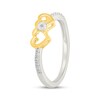 Thumbnail Image 2 of Diamond Double Heart Ring 1/15 ct tw Sterling Silver & 10K Yellow Gold