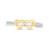 Thumbnail Image 3 of Diamond Double Heart Ring 1/15 ct tw Sterling Silver & 10K Yellow Gold