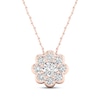 Thumbnail Image 1 of KAY Lab-Grown Diamonds Multi-Stone Flower Necklace 1/2 ct tw 10K Rose Gold