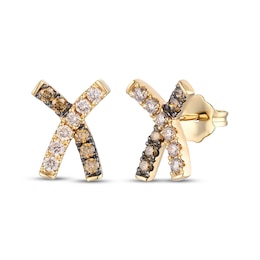Le Vian Kiss Collection Diamond "X" Stud Earrings 3/8 ct tw 14K Honey Gold