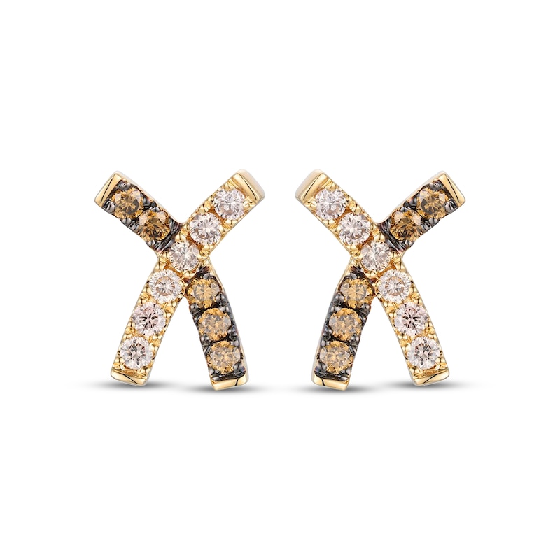 Main Image 2 of Le Vian Kiss Collection Diamond "X" Stud Earrings 3/8 ct tw 14K Honey Gold