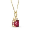 Thumbnail Image 2 of Cushion-Cut Lab-Created Ruby & White Lab-Created Sapphire Drop Necklace 24K Yellow Gold Vermeil Sterling Silver 18"