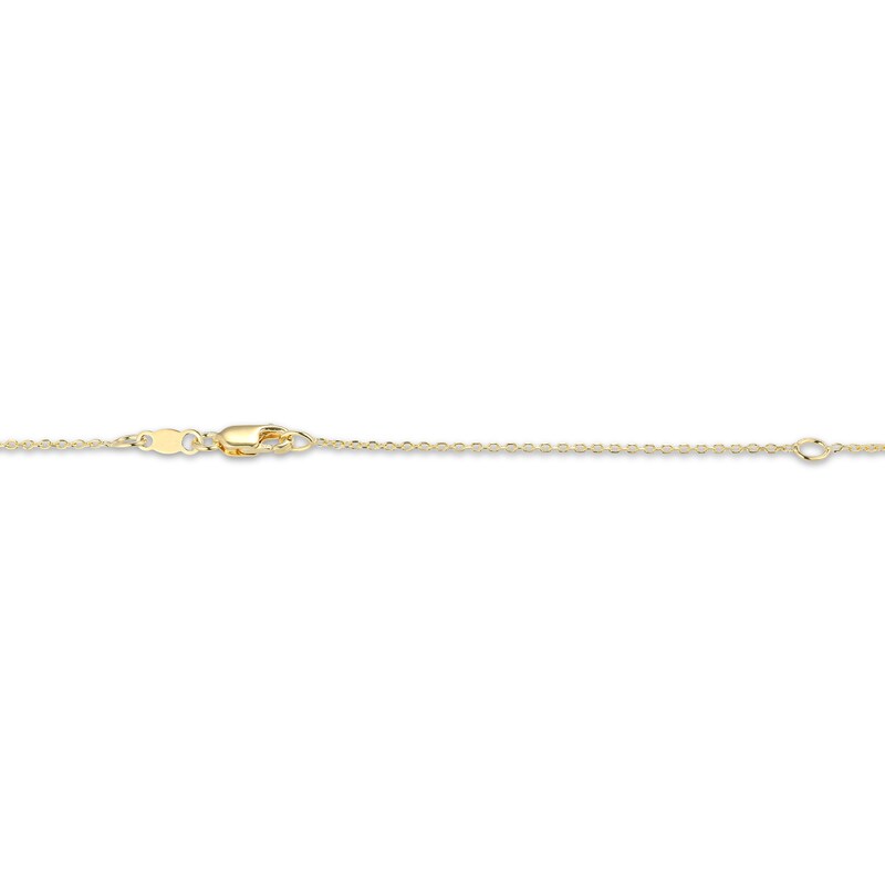 Main Image 4 of Cushion-Cut Lab-Created Ruby & White Lab-Created Sapphire Drop Necklace 24K Yellow Gold Vermeil Sterling Silver 18"