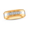 Thumbnail Image 1 of Adore Men's Diamond Satin-Finish Wedding Band 1/5 ct tw Yellow Ion-Plated Tungsten Carbide