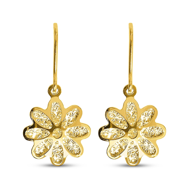 Main Image 2 of Reaura Flower Dangle Earrings 14K Yellow Gold