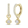 Thumbnail Image 1 of STUDIO BY KAY Lab-Grown Diamond Clover Dangle Hoop Earrings 1/5 ct tw 24K Yellow Gold Vermeil Sterling Silver